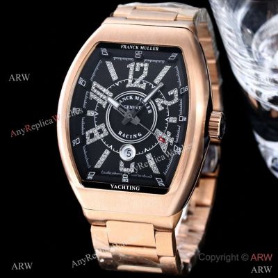 Knockoff Franck Muller Vanguard Racing Rose Gold Arabic Diamond-set 42mm